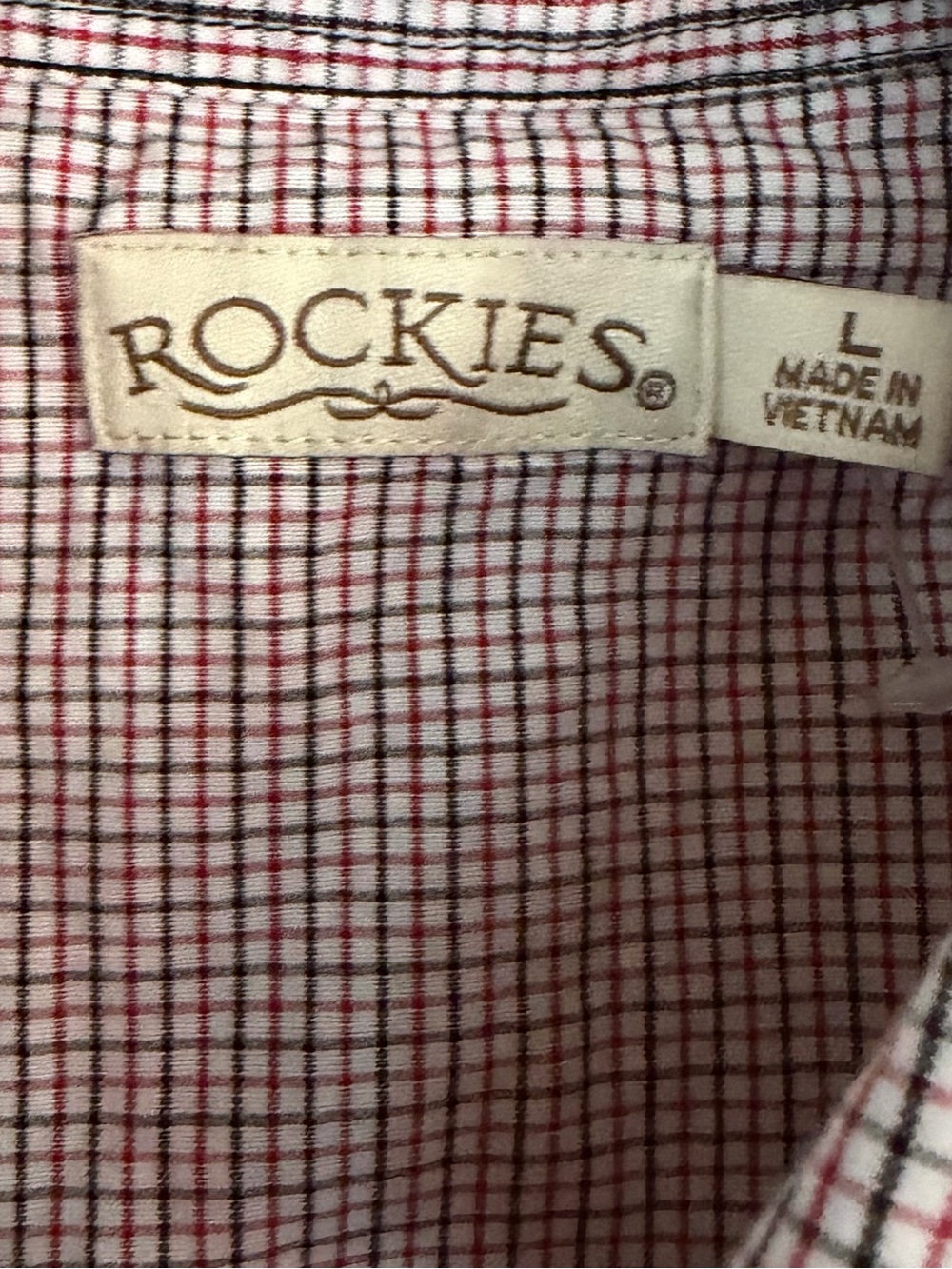 Rockies Button-Up Red Check Sleeveless Western Top Women’s L Large - Picture 4 of 4